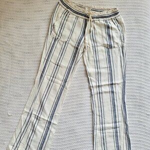 ROXY Oceanside Stripes Linen Drawstring Pants